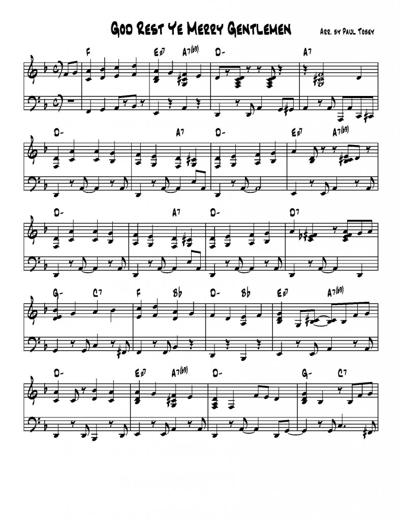 god rest ye merry gentlemen lyrics sheet music pentatonix